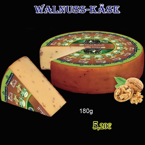 Käserei & Milchprodukte : Walnuss-Käse Nuss Rebell, 180g