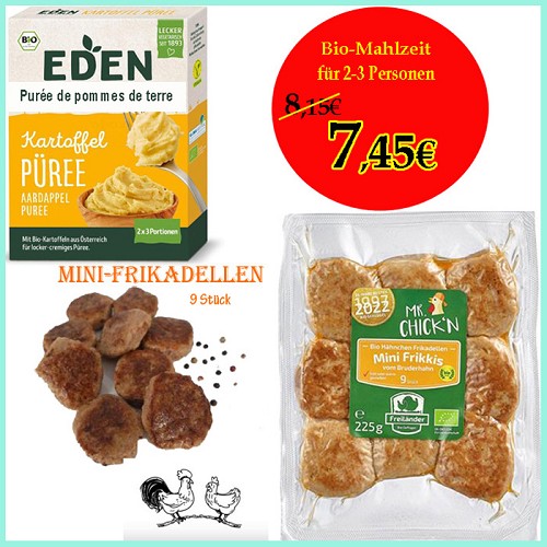 Bio-Mahlzeit für 2-3 Personen zum besten Preis