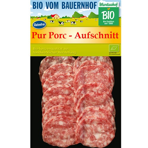 Fleisch und Aufschnitt für Wiederverkäufer : Bio Pur Porc-Aufschnitt 80g