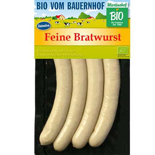 Fleisch und Aufschnitt für Wiederverkäufer : Bio Feine Bratwurst 4ST = 180g