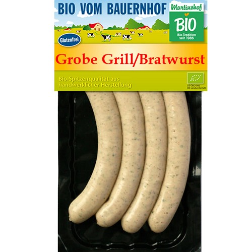 Bio Grobe Bratwurst 4ST = 180g