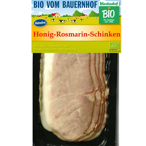 Fleisch und Aufschnitt für Wiederverkäufer : Bio Honig-Rosmarin-Schinken 80g 