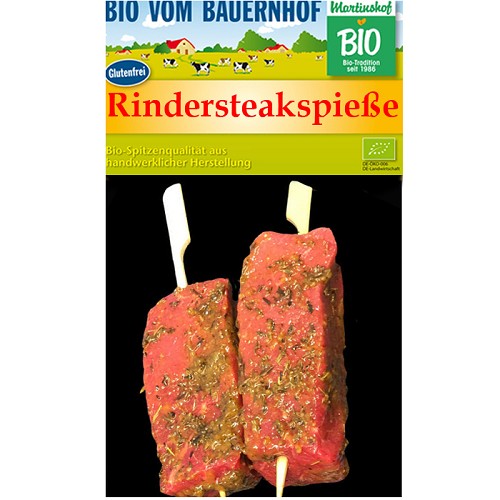 Bio Rindersteakspieße 2x70g 140g  