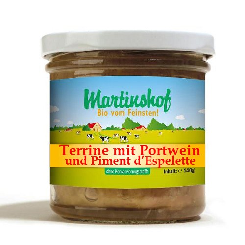 Fleisch und Aufschnitt für Wiederverkäufer : BIO Terrine mit Portwein