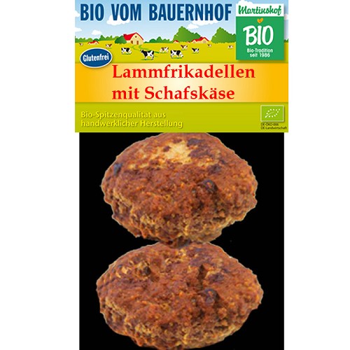 Fleisch und Aufschnitt für Wiederverkäufer : Bio Lammfrikadellen mit Schafskäse