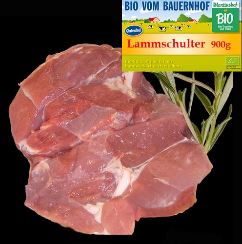 Bio Lammschulter ca. 900g- ohne Knochen - ohne Füllung